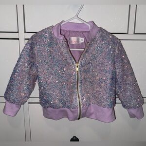 Sparkly Lavender Kids Puffer Jacket